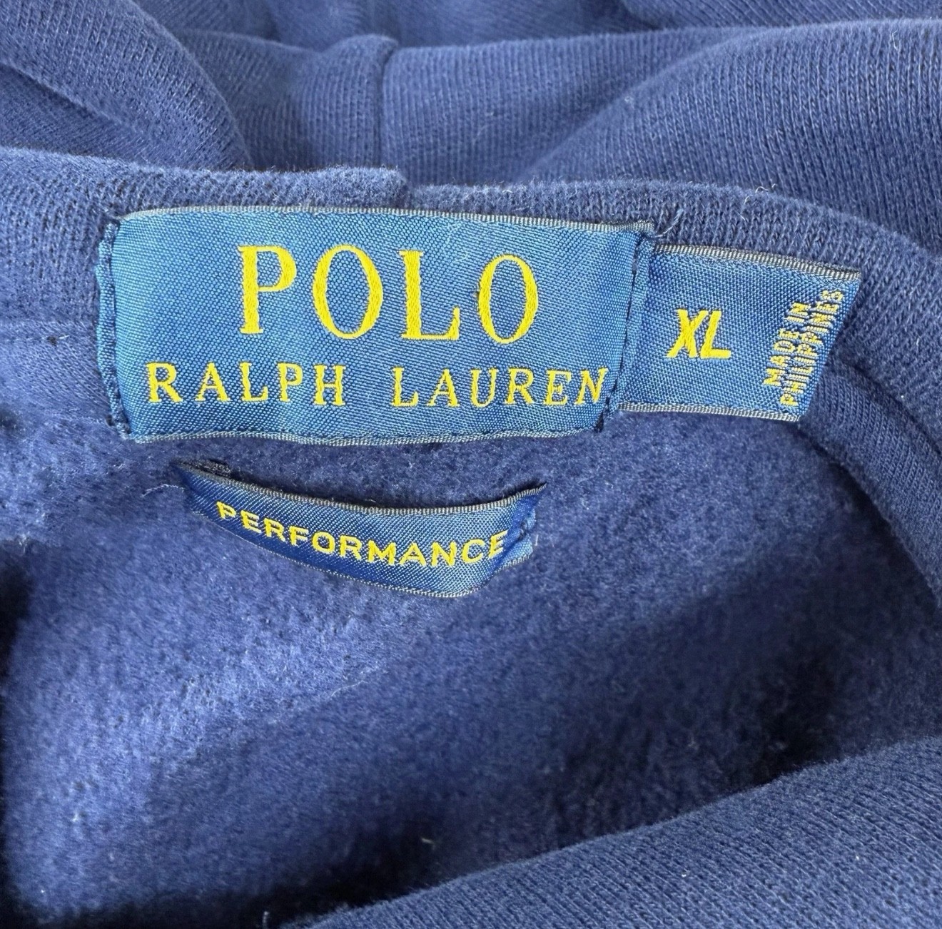 Polo Ralph Lauren Felpa Uomo XL Blu Verde Pony Hoodie