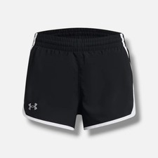 Under Armour Girl's Black Fly-By 3" Shorts Size XL