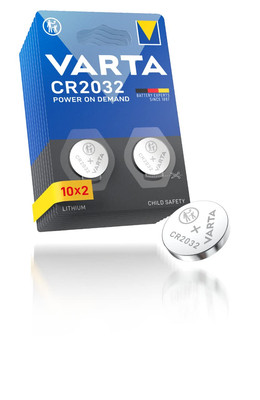 VARTA Batterien Knopfzellen CR2032, 20 Stück, Power on Demand, Lithium, 3V