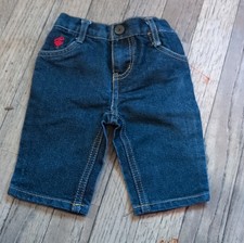 Rocawear Classic Baby Jeans 0/3M Blue Denim Cotton Blend Pockets Button