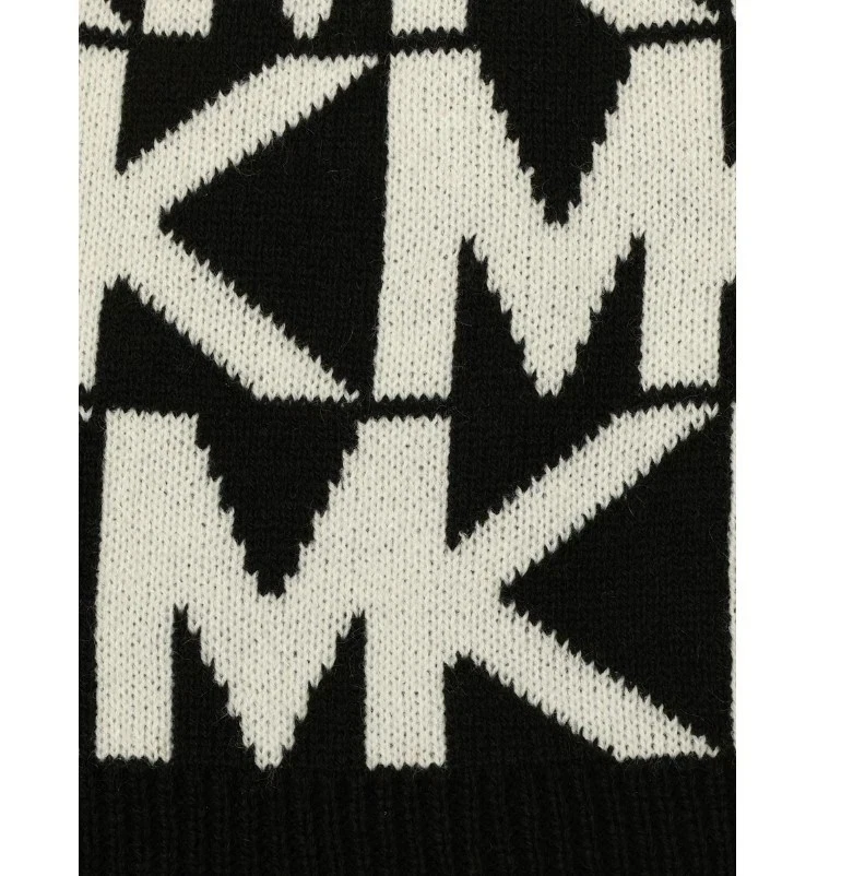 MICHAEL KORS Gran Logo Tejido Mujer Gorro Invierno Sombrero - Negro/Blanco Foto 4 de 4