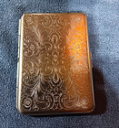Antique Hansaware Germany Engraved Etched Metal Cigarette Or Business Card Case