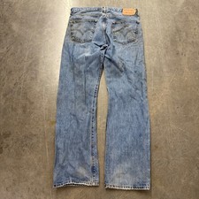 Vintage Levis 501 Light Wash Straight Leg Button Fly Denim Jeans 36x32 Mens