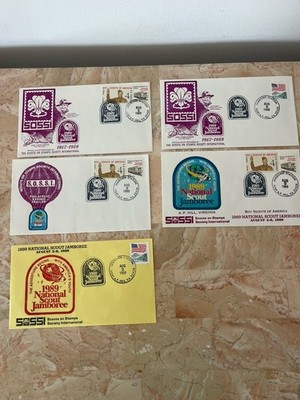 1989 National Jamboree SOSSI First Day issue 5 Covers Set With Stamps,VF
