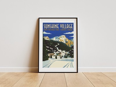 Banff Sunshine Village Travel Print Eastern Suburbs Poster Canadian Art Print
