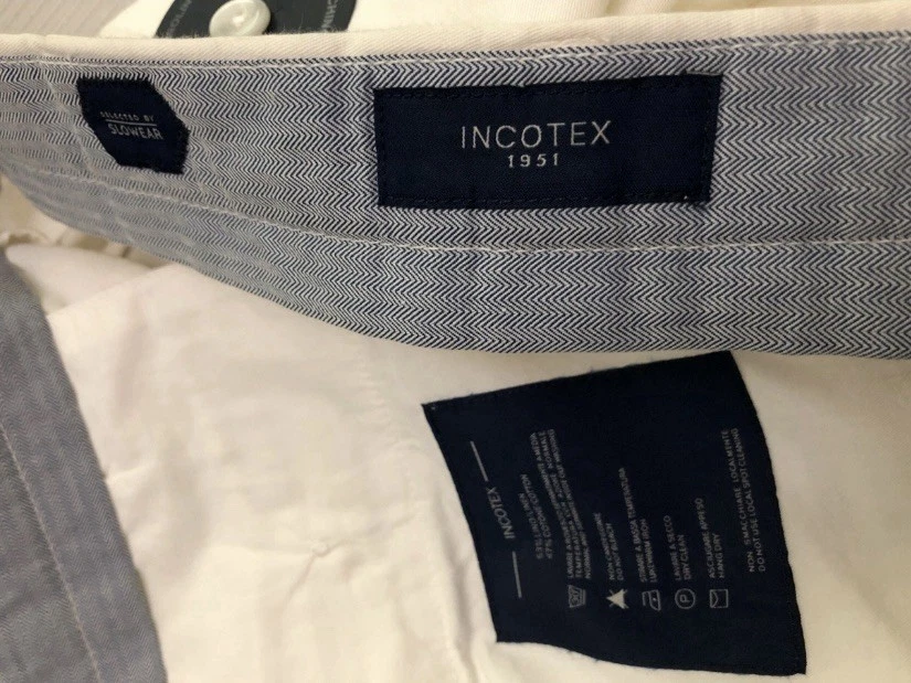 Pantalones Cortos INCOTEX Blanco Chinolino Lino/Algodón Bermudas Resort Nuevos 36 EE. UU. 52 IT NUEVOS CON ETIQUETAS Foto 2 de 4