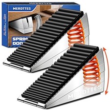 Upgrade 2-Pack Heavy Duty Door Stopper, 3 in Tall Spring Large Door Stops for