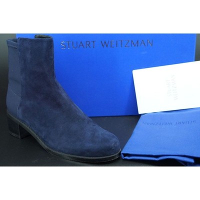 Stuart Weitzman Reserve Stretch Suede Blue Ankle Boots Size 6 NEW $495 Navy 5050