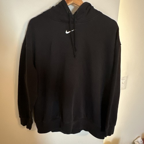 Nike Center Swoosh Black Pullover Hoodie Size Medium Rare Vintage - Picture 2 of 4