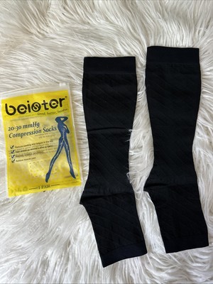 20-30 mmHg Medical Open Toe Knee High Compression Stocks, Unisex, Small, Beister