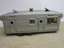 Vintage 1950's Travel Trailer Tin Camper Toy SSS Japan Silver 9"