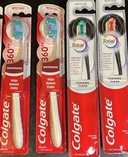 Lot Of 4 Colgate Manual Toothbrushes W/ Medium Bristles Assorted Styles. NIB
