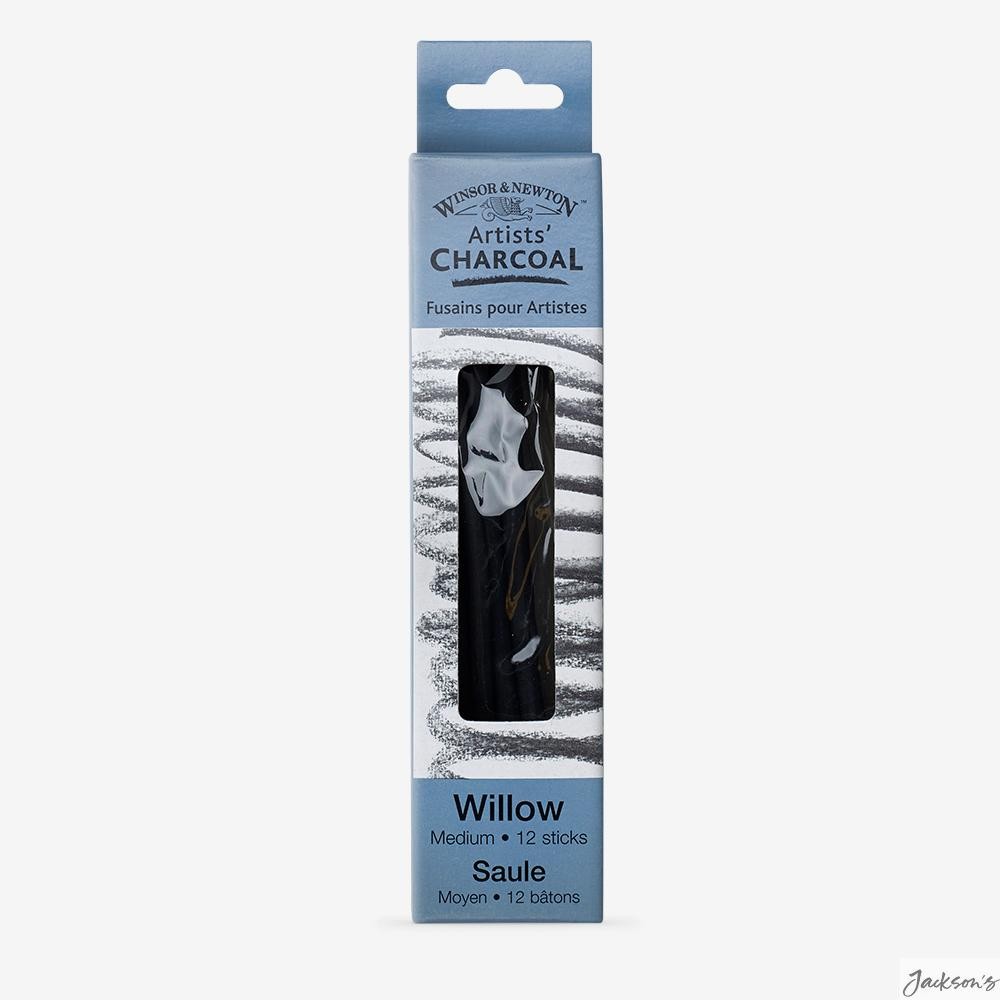 Winsor & Newton Willow Charcoal Sticks Medium Pack Of 12 For Drawing