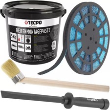 TECPO REIFENMONTAGEPASTE 5KG REIFENMONTAGE SET KLEBEGEWICHTE KUNSTSTOFFSCHABER