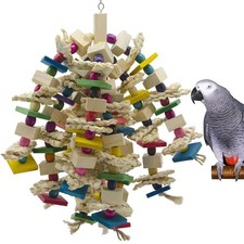 Large Parrot Chewing Toy - Bird Parrot Blocks Knots Tearing Toy Bird Cage Bit...