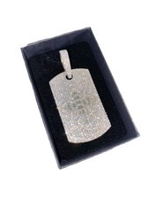925 Sterling silver 7.50CT MOISSANITE Dog Tag Cross Men  s Pendant