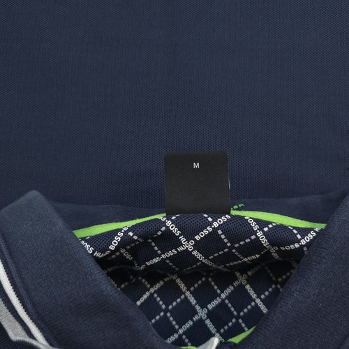 Hugo Boss Polo Shirt Mens Size M Blue Short Sleeve Logo Hugo Boss Polo Shirt - Photo 12/14