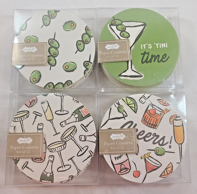 Mud Pie Round Paper COASTERS Set of 12