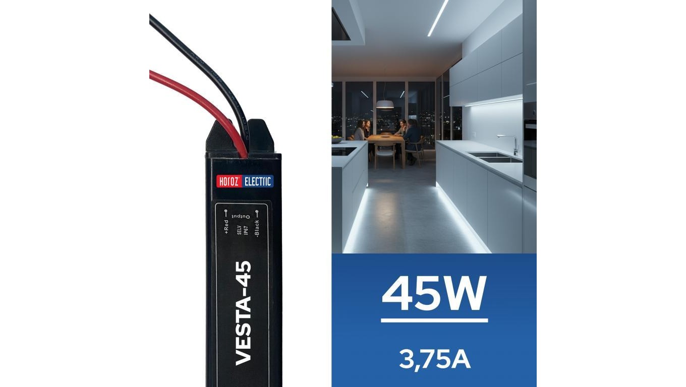 8680985542133 Zasilacz SLIM wodoodporny IP67 12V 375A 45W HOROZ 4790₽