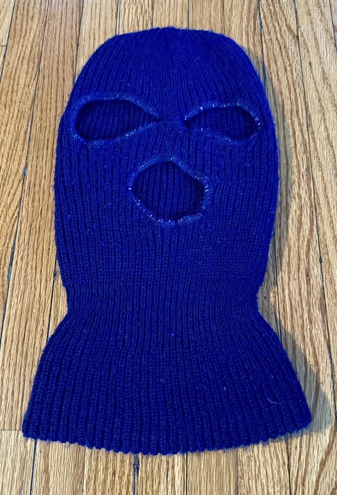 Vintage 70s 80s Ski Mask 3 Hole Robber Knit Balaclava Full Face Mask OSFA
