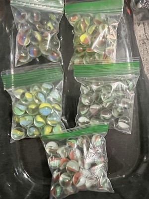 Vintage Cats Eye Marble Lot- Tri Color  .66 Inches 5 Types 1.8 Lbs
