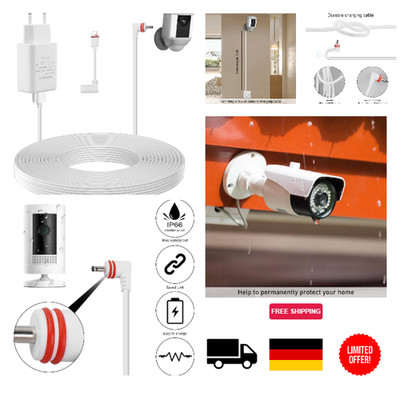 7 m Stromkabel und Adapter für Ring Spotlight Cam kompatibel