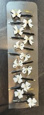 12pc Various Bow Styles Bobby Pins White  Black - A0123