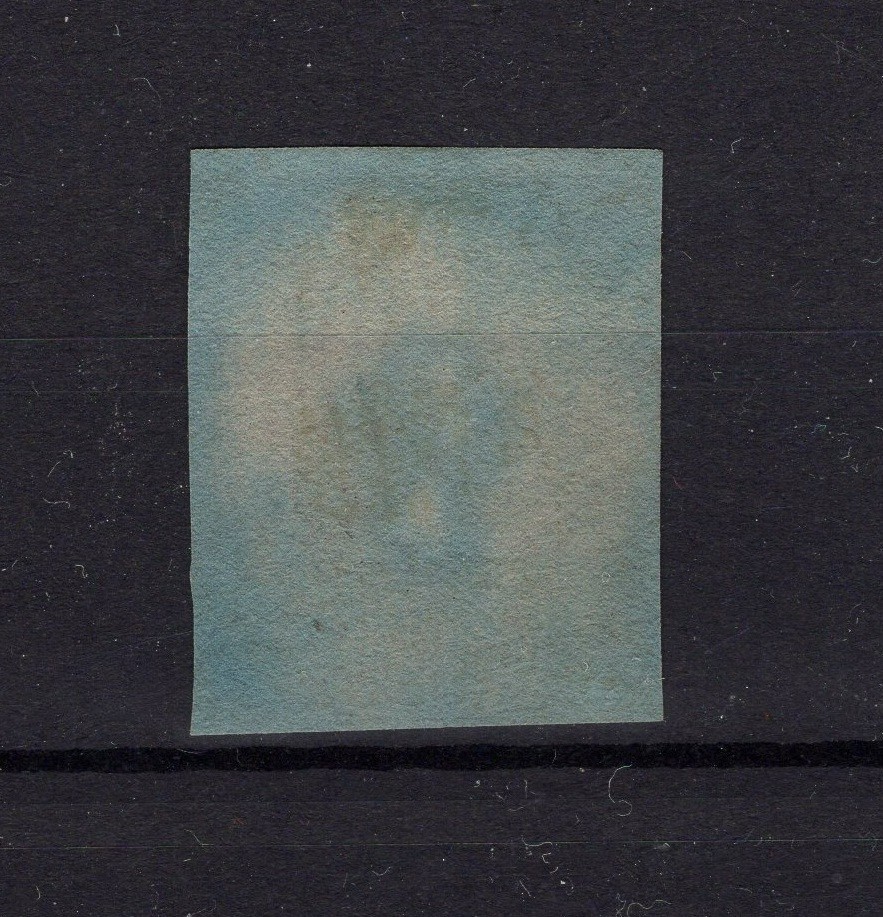 CHILE 1853 1st London printing 5c SOFICH 1 IVORY HEAD blue paper scarce wmk. 4