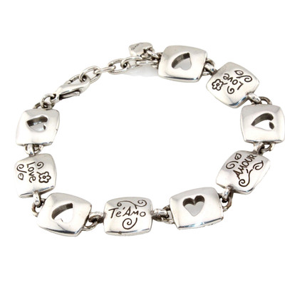 Brighton World of Love Retired Silver Amour Te'Amo Bracelet