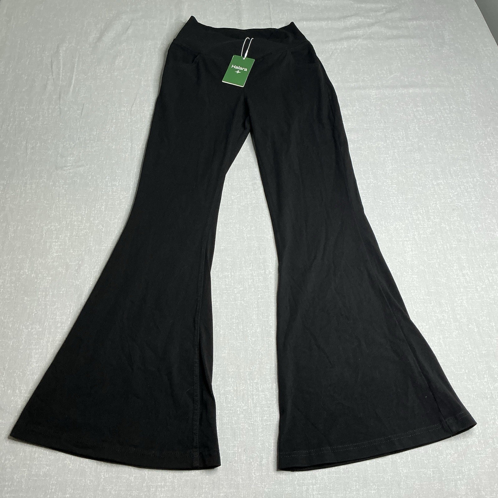 Halara Womens XS Black High Rise Stretch Flare Flex Denim Athleisure Pants