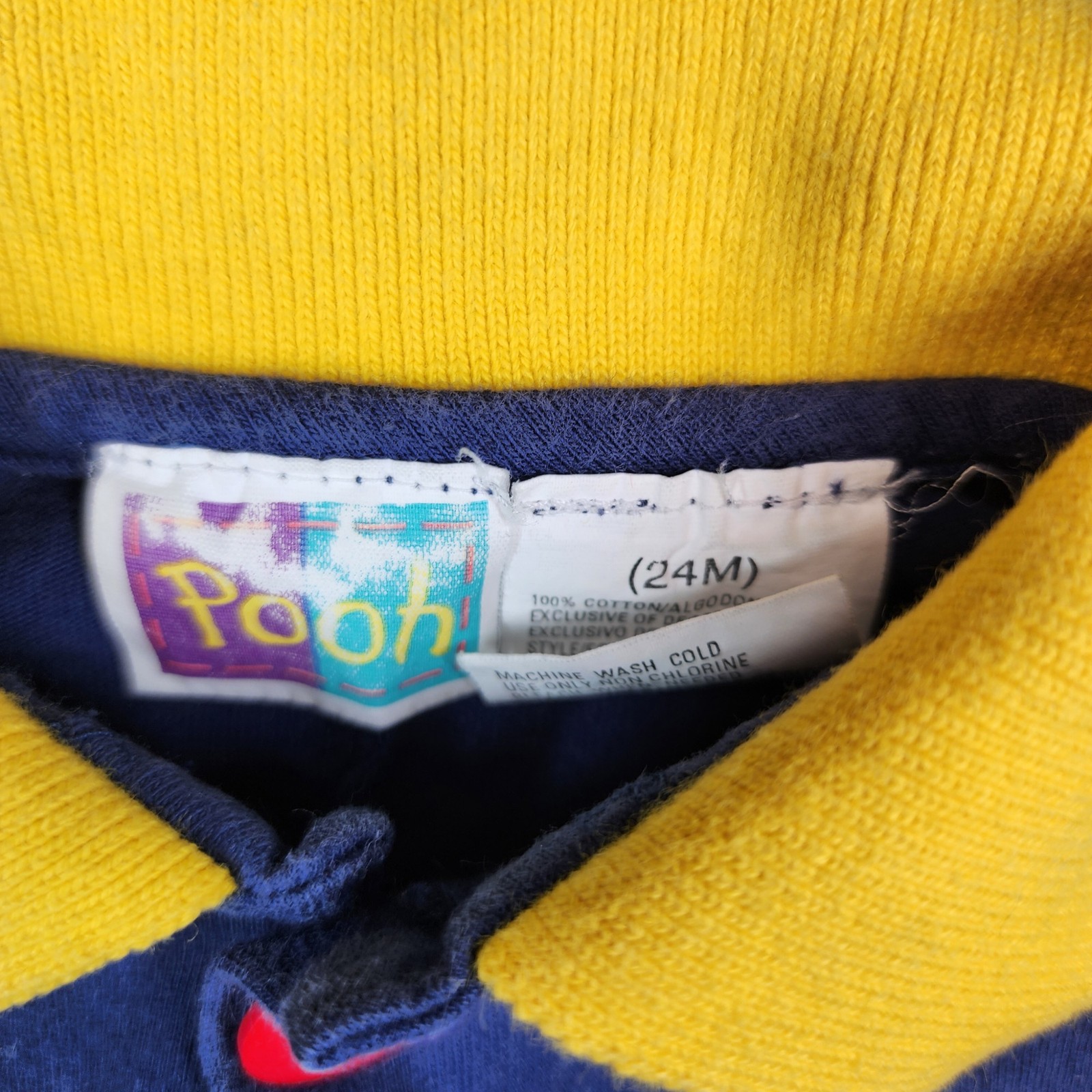 Vintage Pooh Tigger Winnie the Pooh Baby Romper 24M Boys Button Playsuit 90s