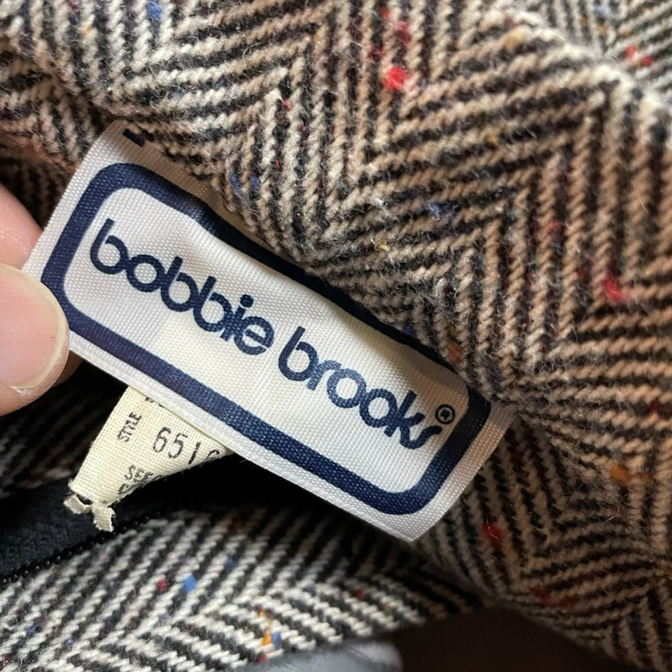 Vintage 70s Bobbie Brooks Wide Leg Bottom Pants Tweed Herringbone 28x24 Size 11 - Image 3 of 4