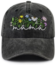 Garden Flower Mama Hat for Women, Funny Adjustable Cotton Embroidered Mom Gar...