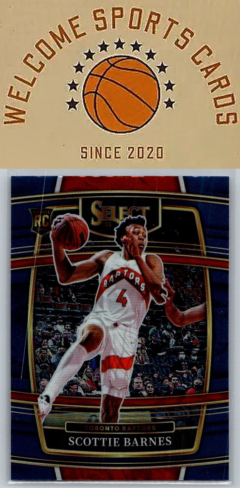 2021-22 Panini Select #74 Scottie Barnes Blue Prizms