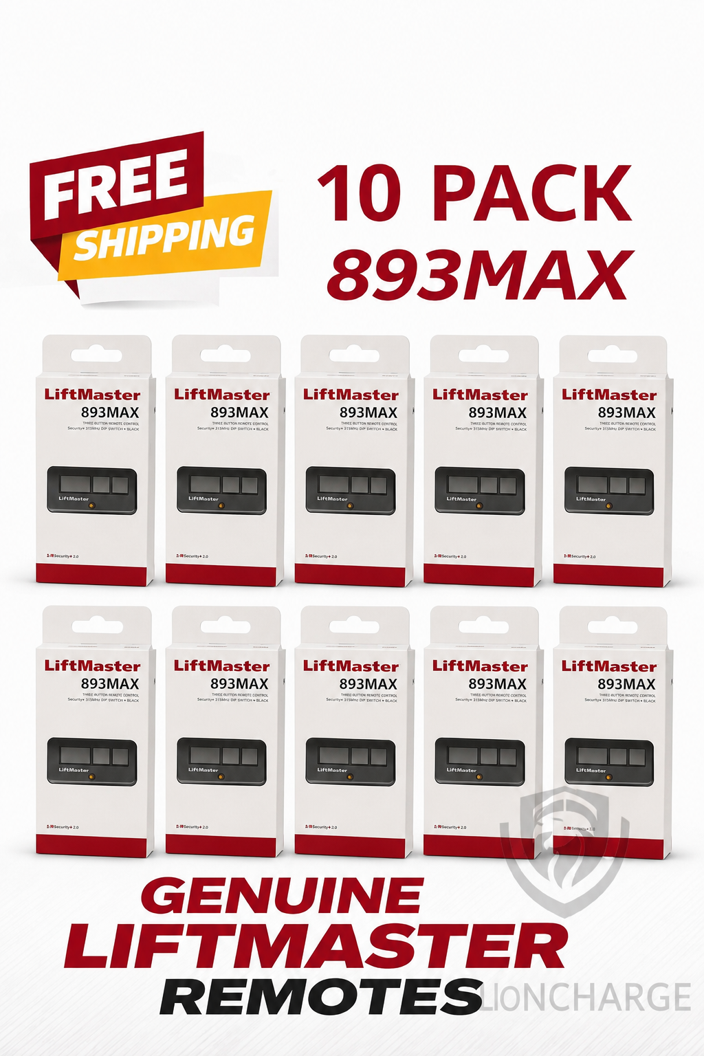 10 Pack 893MAX LiftMaster 3 Button Remote Control Garage Door Opener | eBay