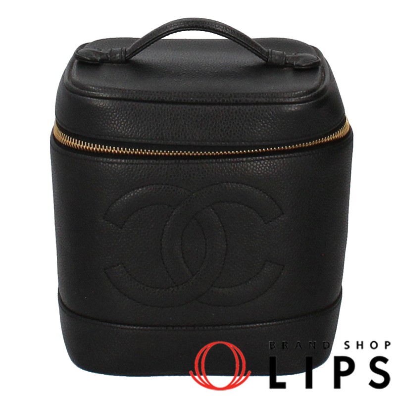 CHANEL Black Caviar Vanity Bag A01998 Ladies Handbag Excellent Condition