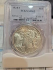 1924 S  SILVER PEACE DOLLAR PCGS MS62 🔑 KEY Date 🔑