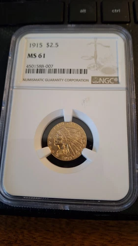 1915 Gold $2.50 NGC MS 61 r2