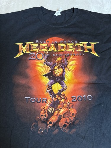 Camiseta Megadeth Rust in Peace 20 Aniversario 2010 Para Hombre XL Tour, Yunque, Metal