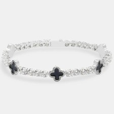 Black Clover 14K Gold Silver Moissanite Tennis Bracelet Men Custom Hip Hop Ring