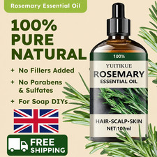 Pure Rosemary Essential Oil Hair Growth Scalp Skin Massage Natural 100ml UK