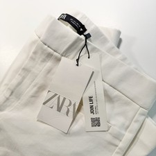 Zara Women  s White High Rise Cropped Bootcut Pant NEW with Tag L Classic