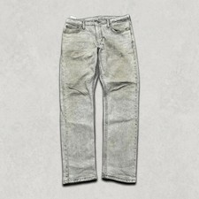 Levi's Jeans Mens 33" Stone Wash Straight Leg Faded Denim Pants, Grey