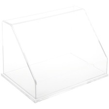 Plymor Clear Acrylic Slanted Front Display Case with Base, 12" W x 8" D x 8" H