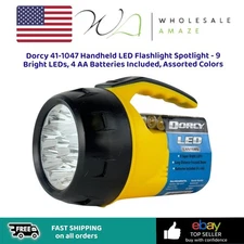 Dorcy 41-1047 Handheld LED Flashlight Spotlight - 9 Bright LEDs, 4 AA Batteries