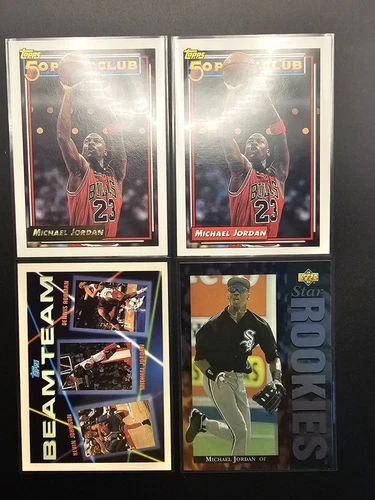 '92 & '94 Lot of 4 Michael Jordan Cards 3 Topps 1-Gold, & Upper Deck  SEE PHOTO
