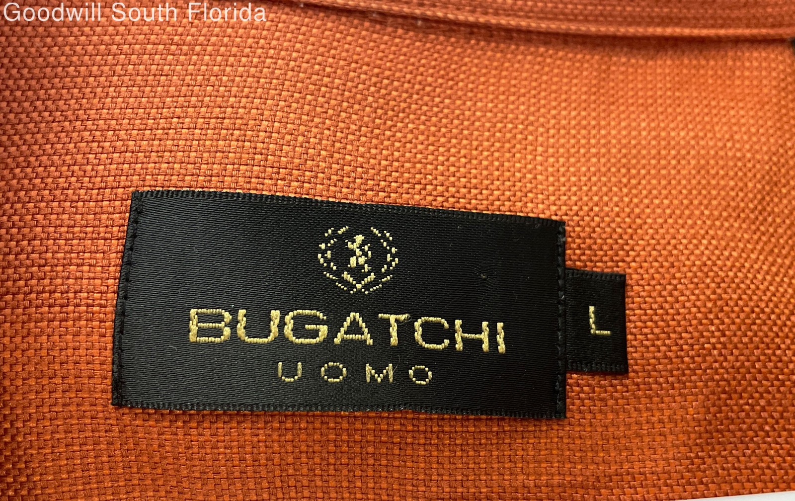 Bugatchi Uomo Mens Rust Collared Long Sleeve Pock… - image 3