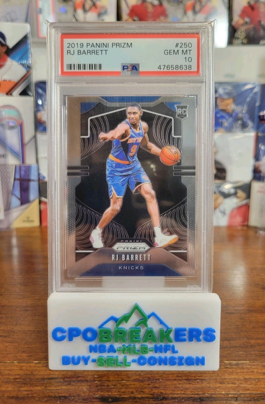 2019-20 Panini Prizm RJ Barrett Rookie # 250 Knicks PSA 10 NBA R.J. Basketball !