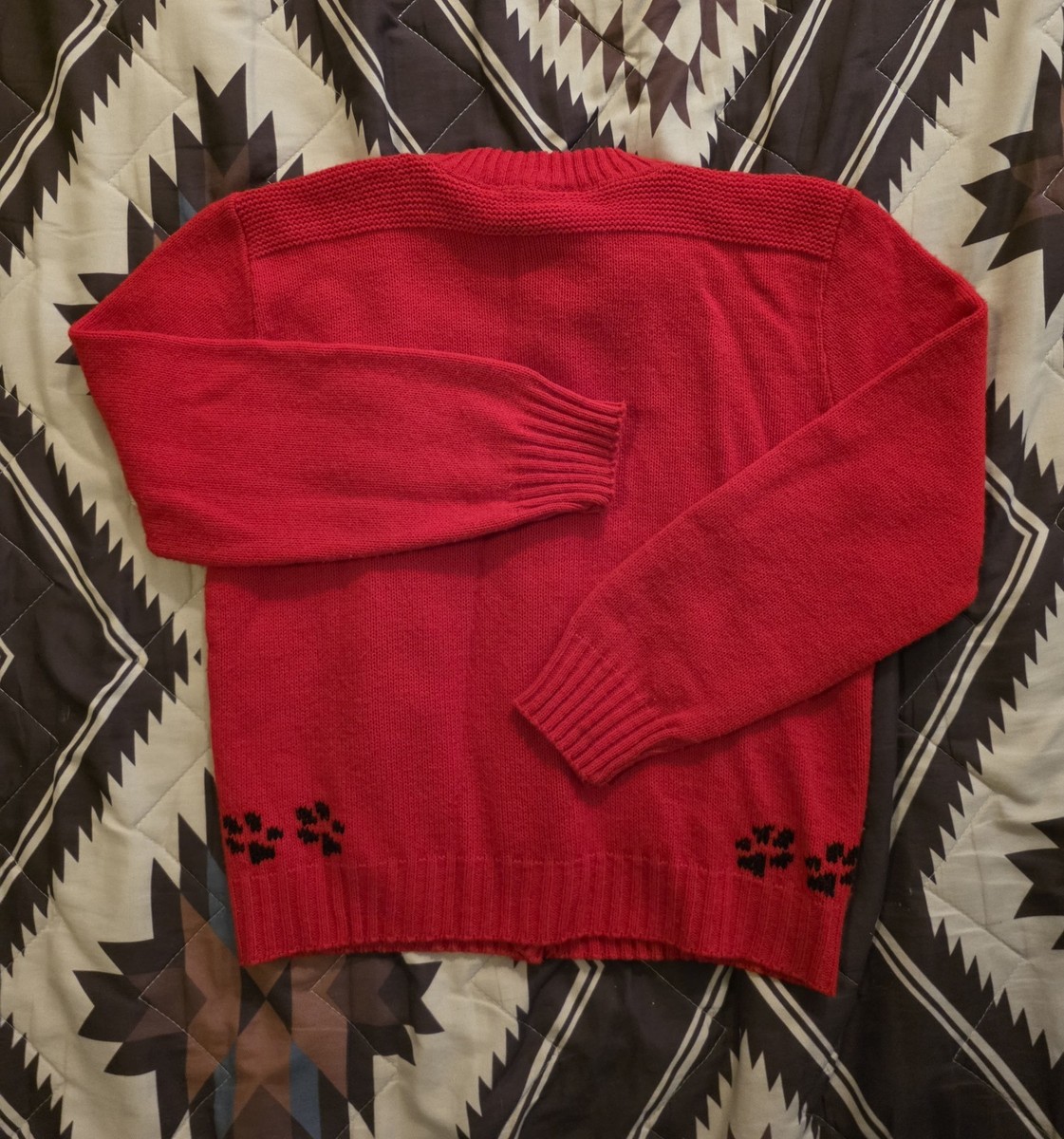 Vintage 80's Copper Key Cardigan Sweater Dalmatian Dogs Knit