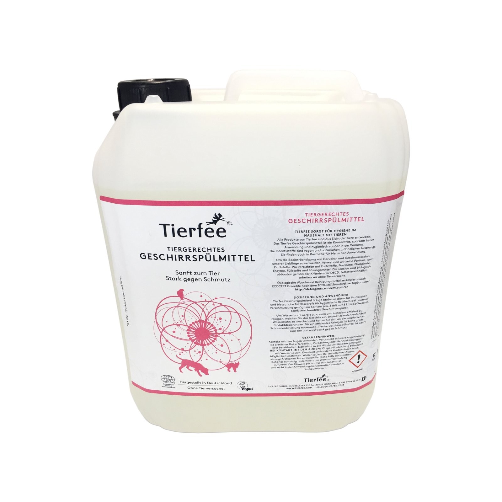 Tierfee Ökologisches Geschirrspülmittel 5 Liter flüssig Spülmittel Tierhaushalt